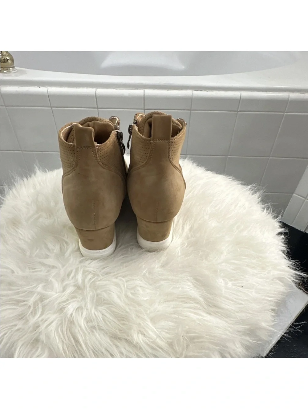 Ccocci Zoey Tan Wedge Sneaker Boot with Perforated Upper